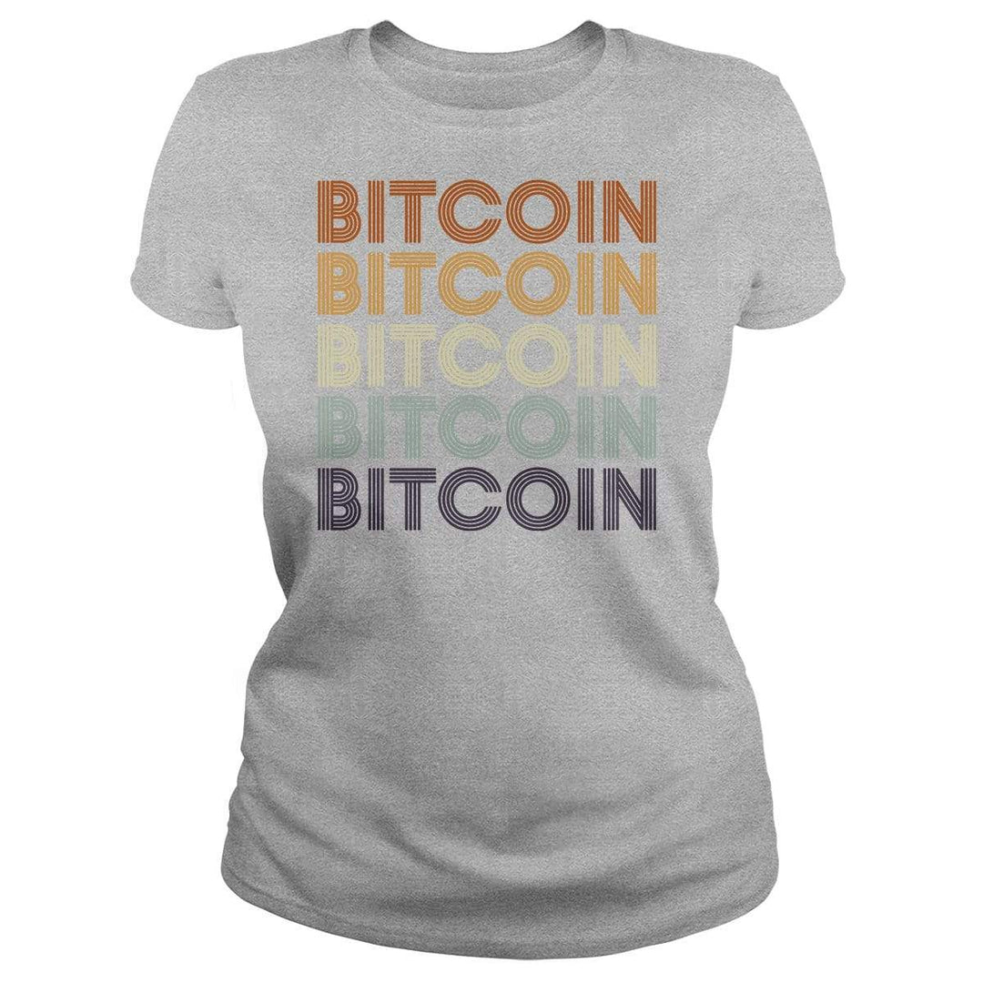 SunFrog-Busted BustedTees Classic Ladies Tee / Grey / S Bitcoin Retro