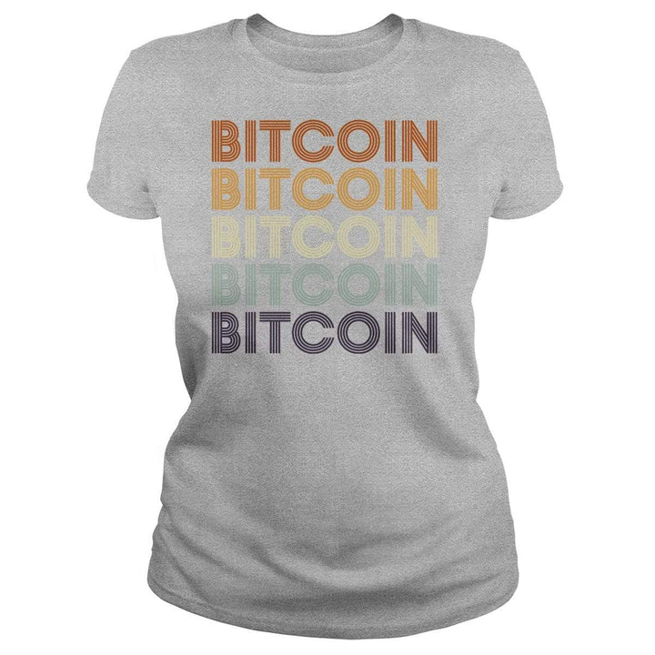 SunFrog-Busted BustedTees Classic Ladies Tee / Grey / S Bitcoin Retro