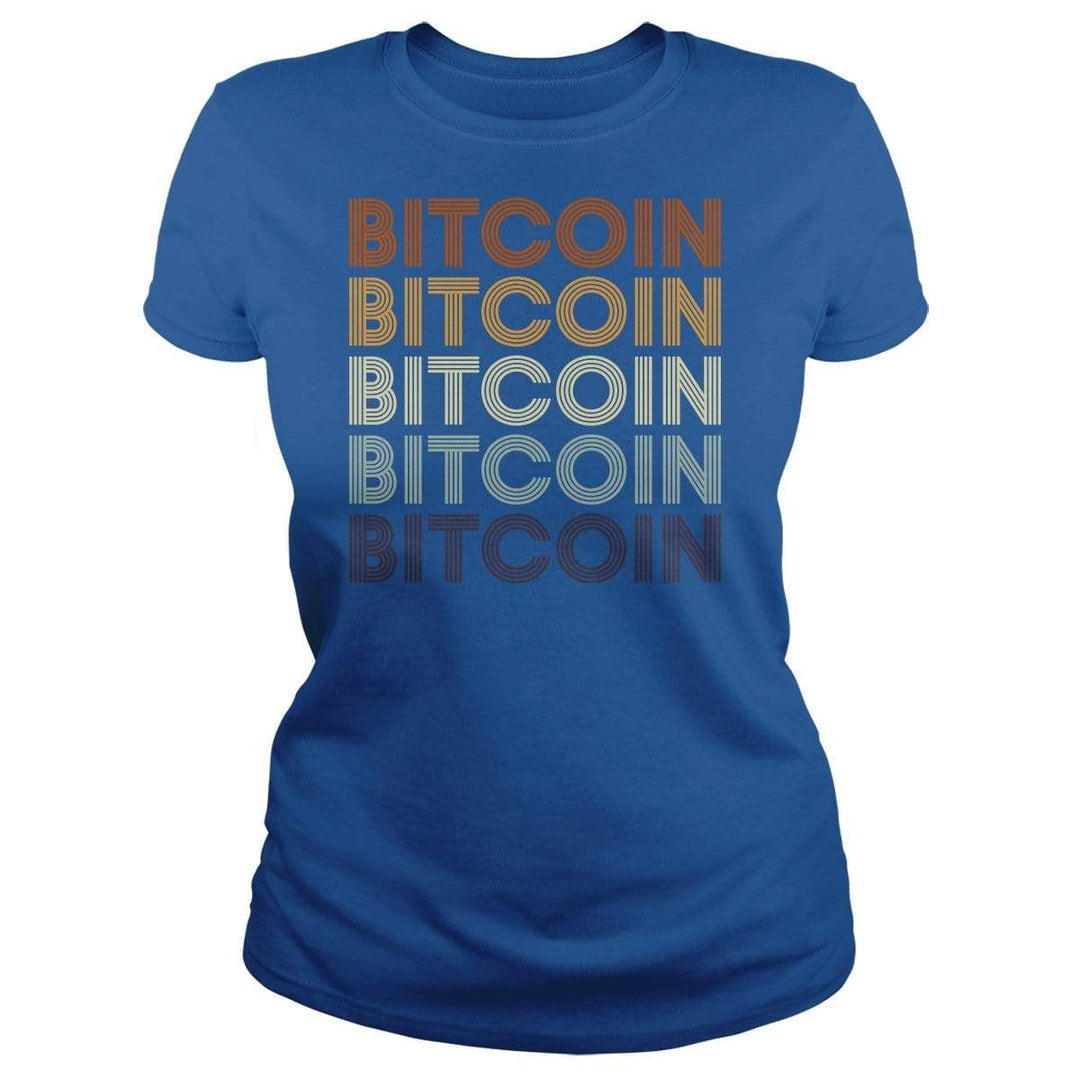 SunFrog-Busted BustedTees Classic Ladies Tee / Royal Blue / S Bitcoin Retro