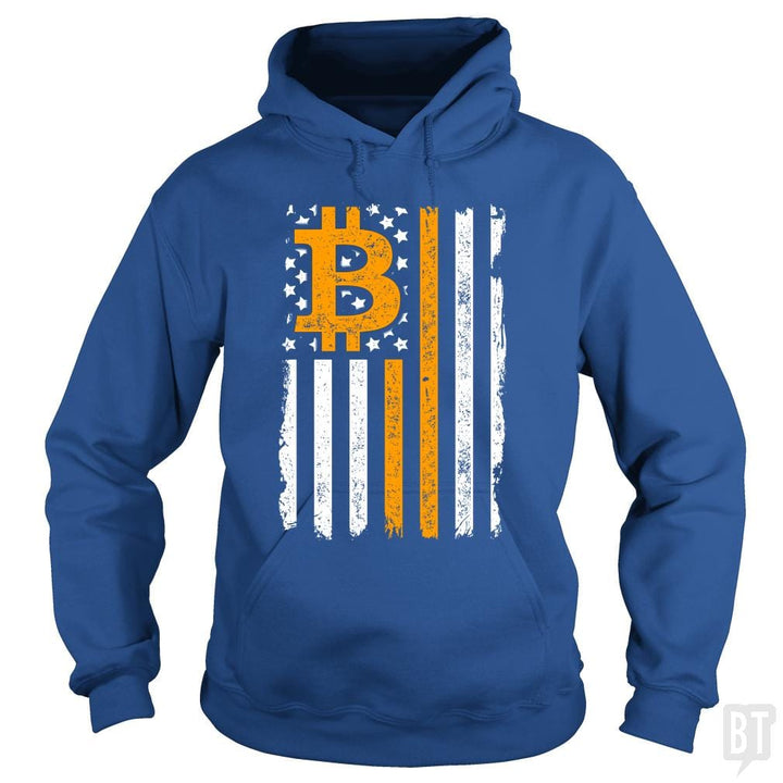 SunFrog-Busted BustedTees Hoodie / Royal Blue / S Bitcoin US Flag