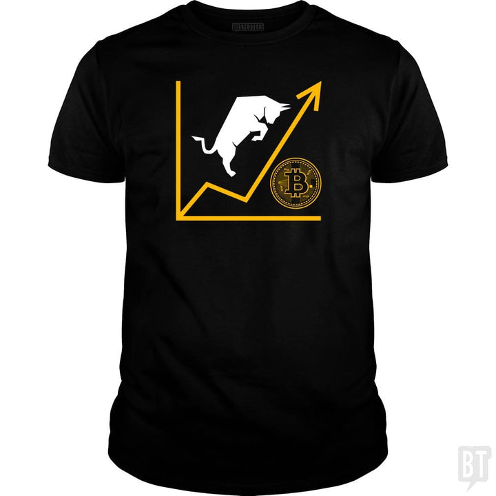 SunFrog-Busted BustedTees Classic Guys / Unisex Tee / Black / S Bull Bitcoin