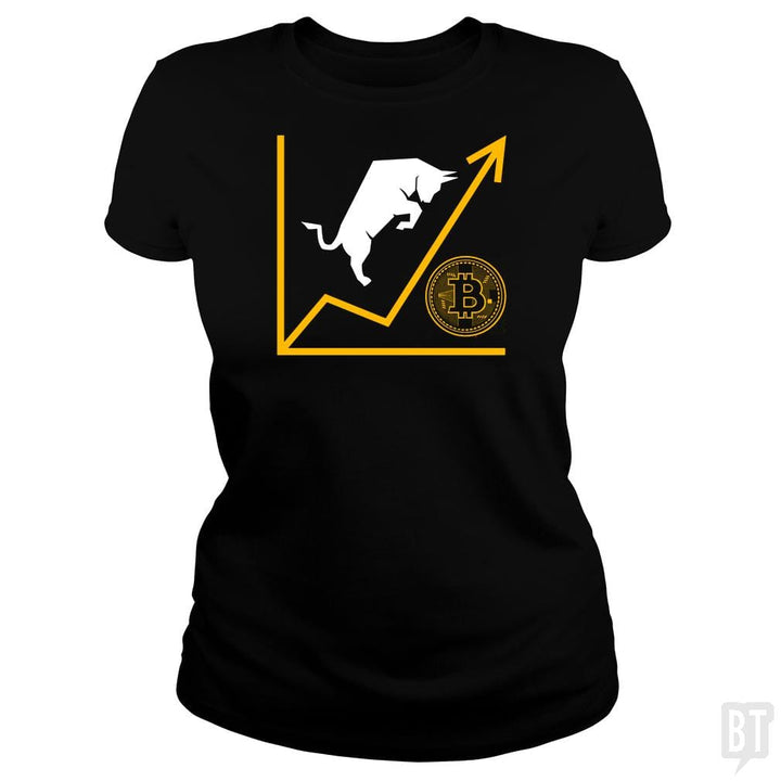 SunFrog-Busted BustedTees Classic Ladies Tee / Black / S Bull Bitcoin