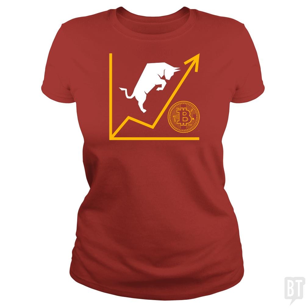 SunFrog-Busted BustedTees Classic Ladies Tee / Red / S Bull Bitcoin
