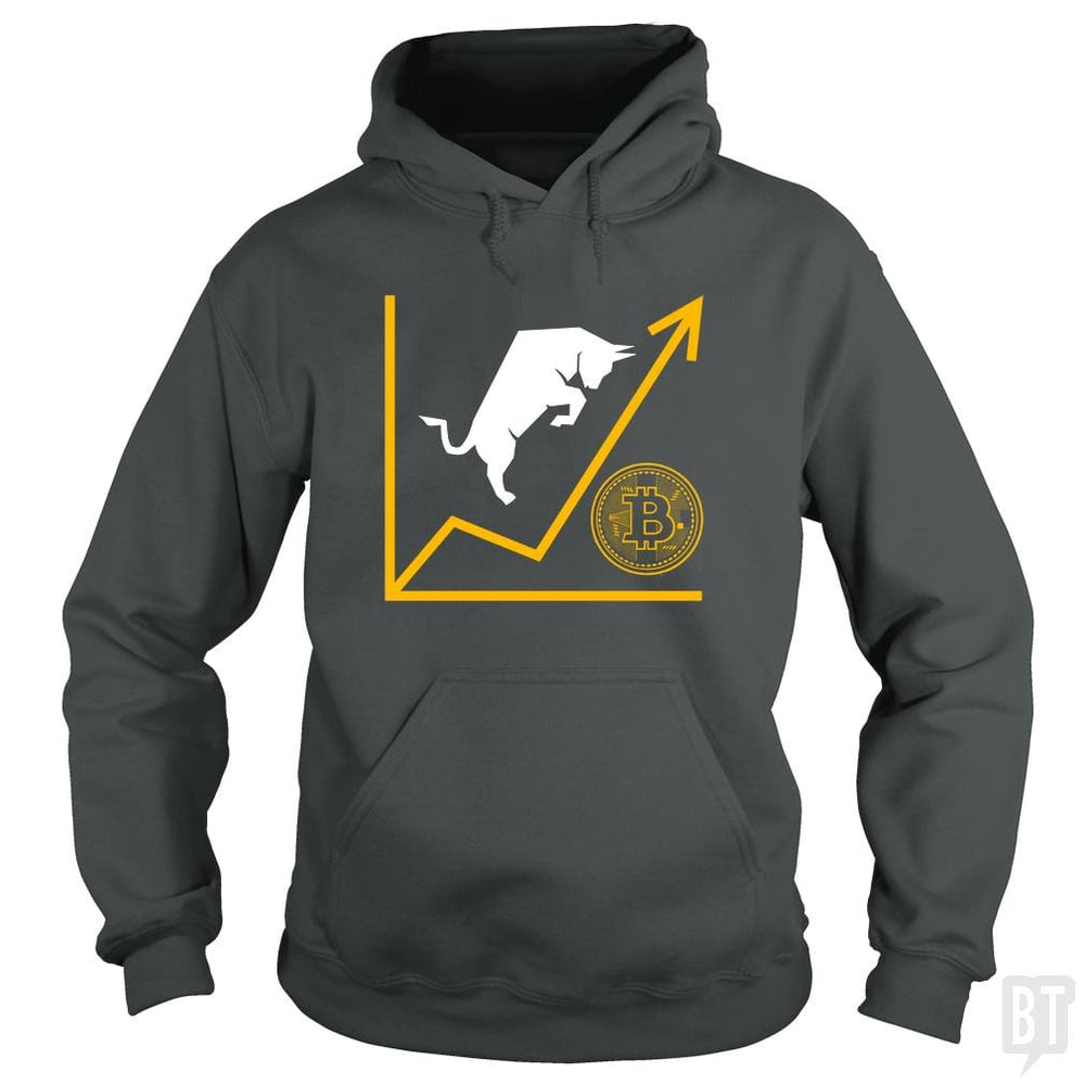 SunFrog-Busted BustedTees Hoodie / Dark Heather / S Bull Bitcoin