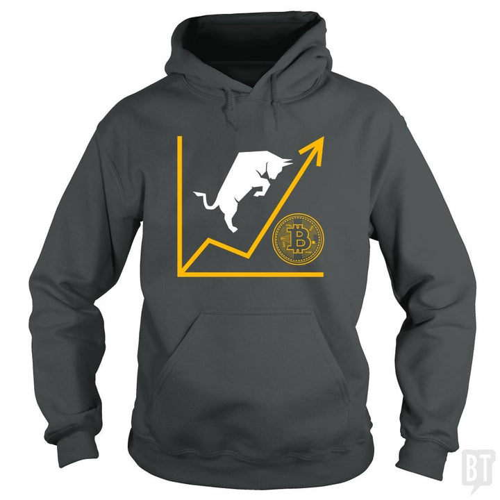 SunFrog-Busted BustedTees Hoodie / Dark Heather / S Bull Bitcoin