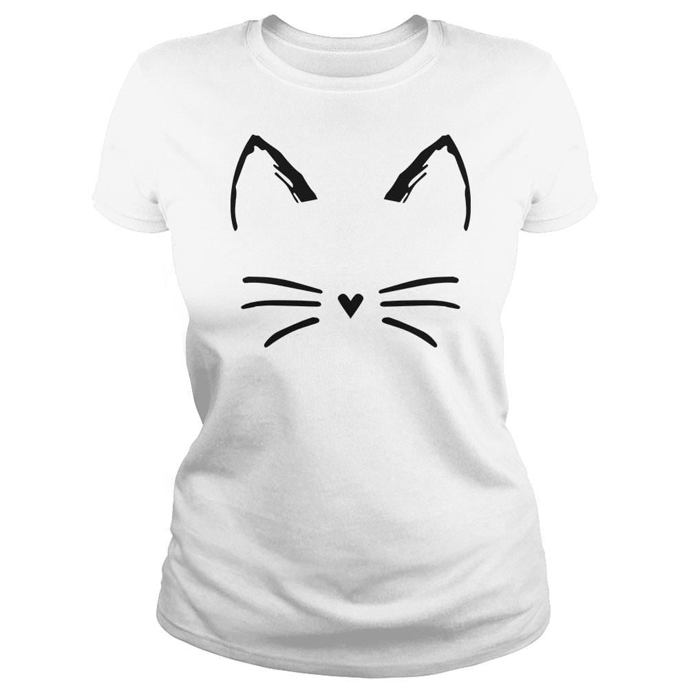 SunFrog-Busted BustedTees Classic Ladies Tee / White / S Cat Face