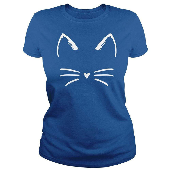 SunFrog-Busted BustedTees Classic Ladies Tee / Royal Blue / S Cat Face