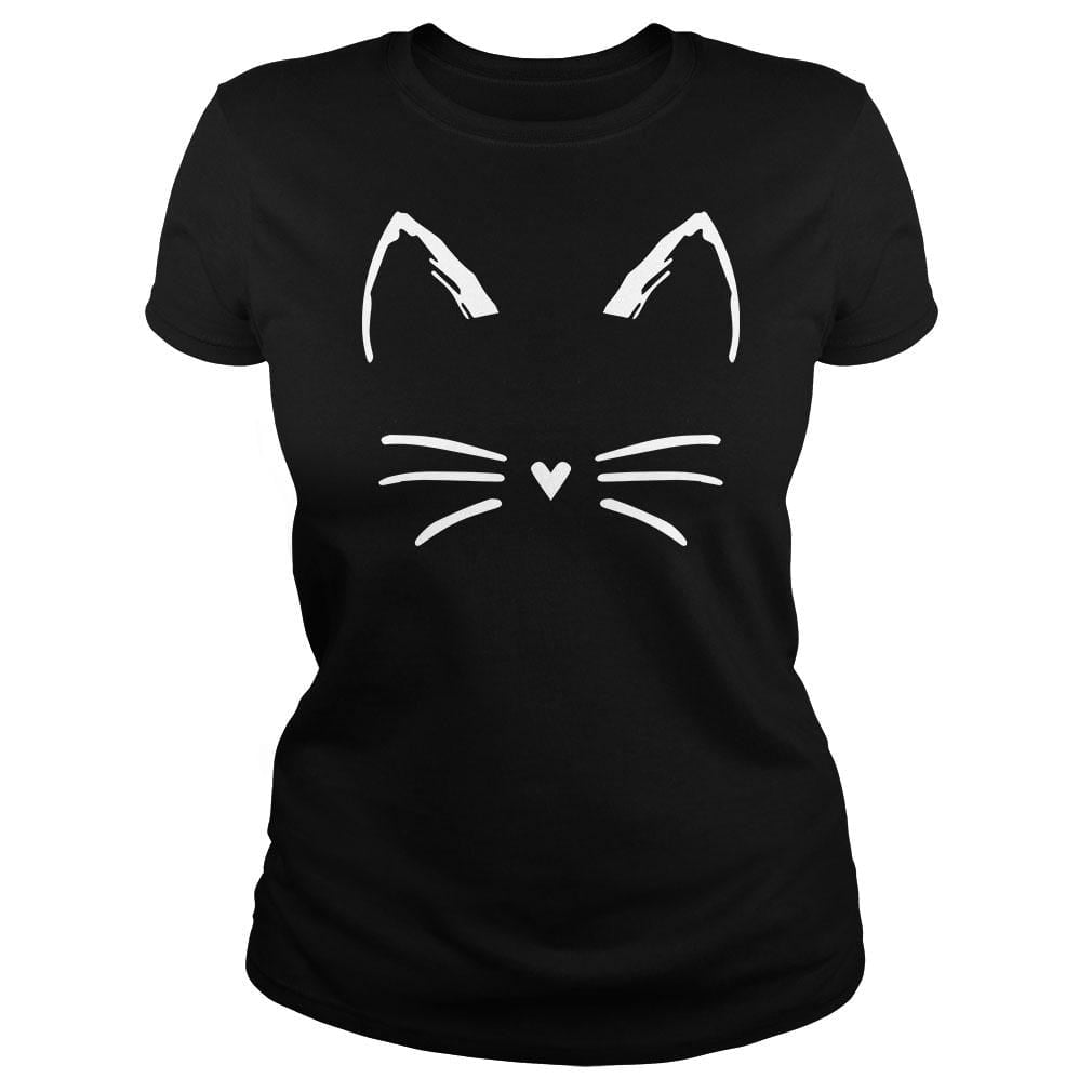 SunFrog-Busted BustedTees Classic Ladies Tee / Black / S Cat Face