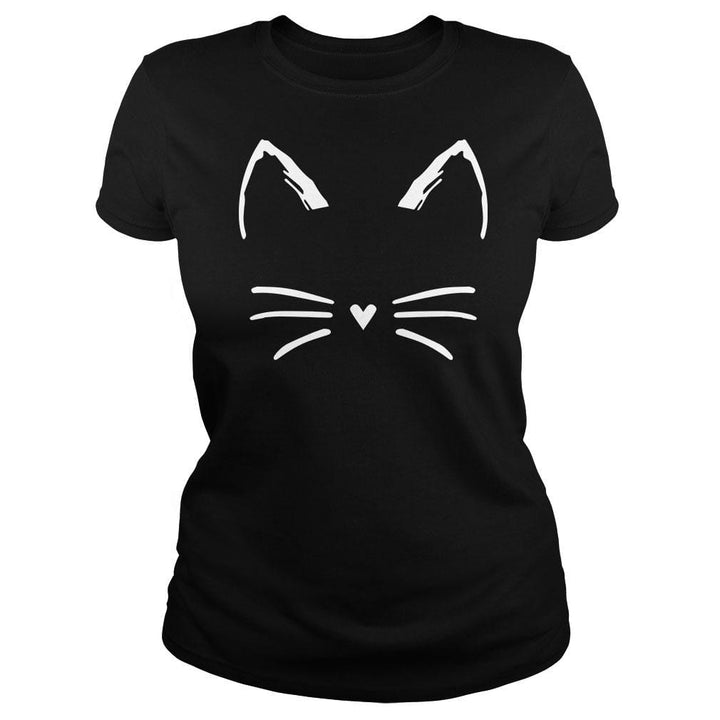 SunFrog-Busted BustedTees Classic Ladies Tee / Black / S Cat Face