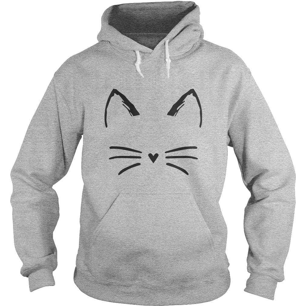SunFrog-Busted BustedTees Hoodie / Sport Grey / S Cat Face