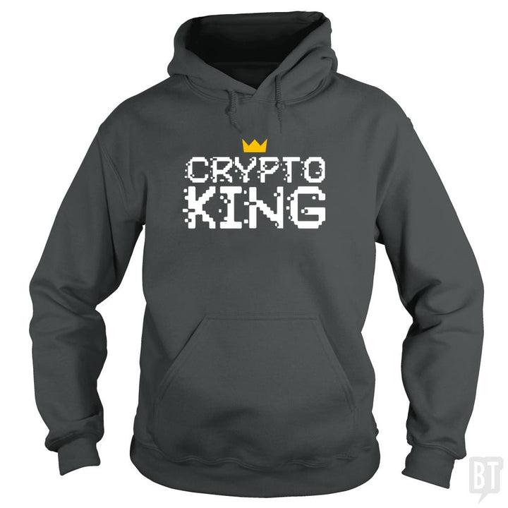 SunFrog-Busted BustedTees Hoodie / Dark Heather / S Crypto King