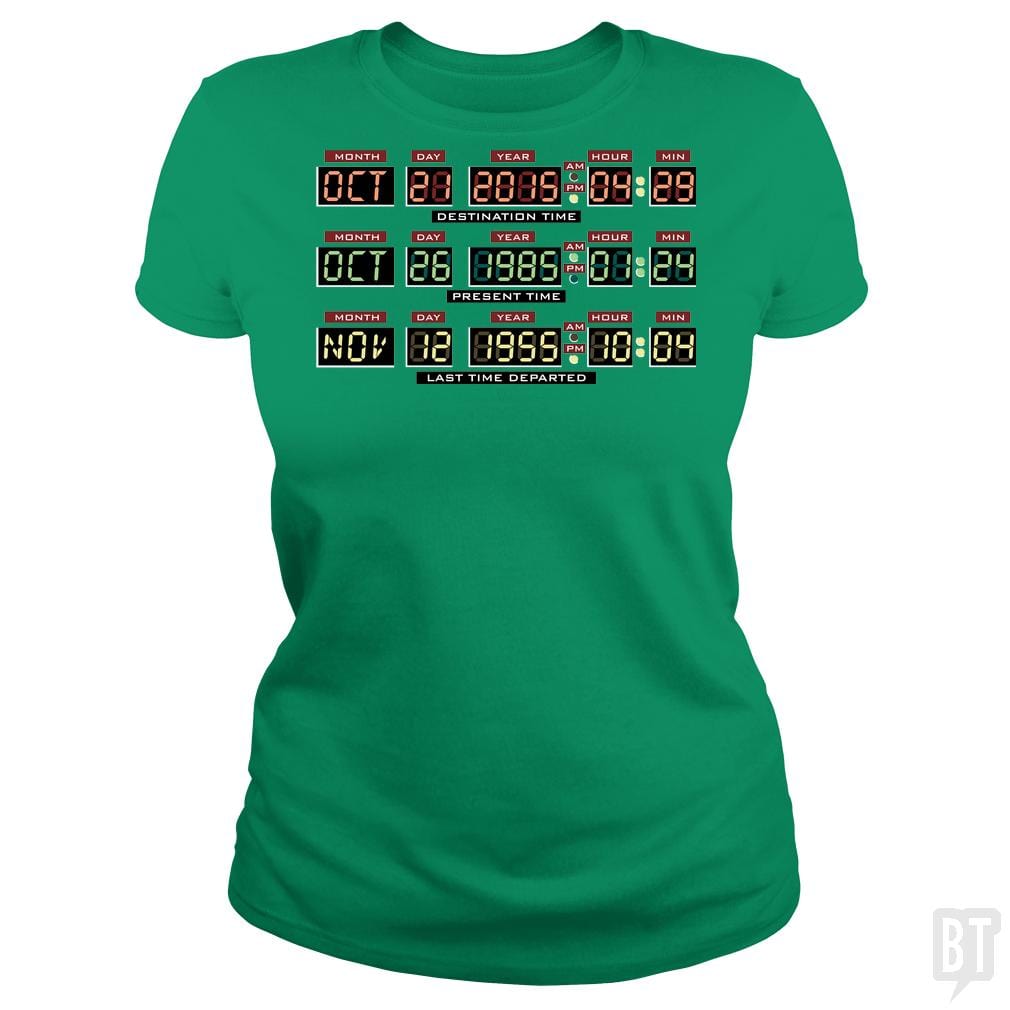 SunFrog-Busted BustedTees Classic Ladies Tee / Irish Green / S Delorean Dashboard