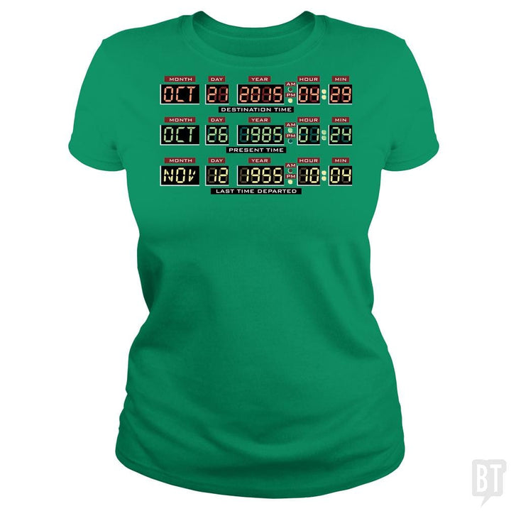 SunFrog-Busted BustedTees Classic Ladies Tee / Irish Green / S Delorean Dashboard