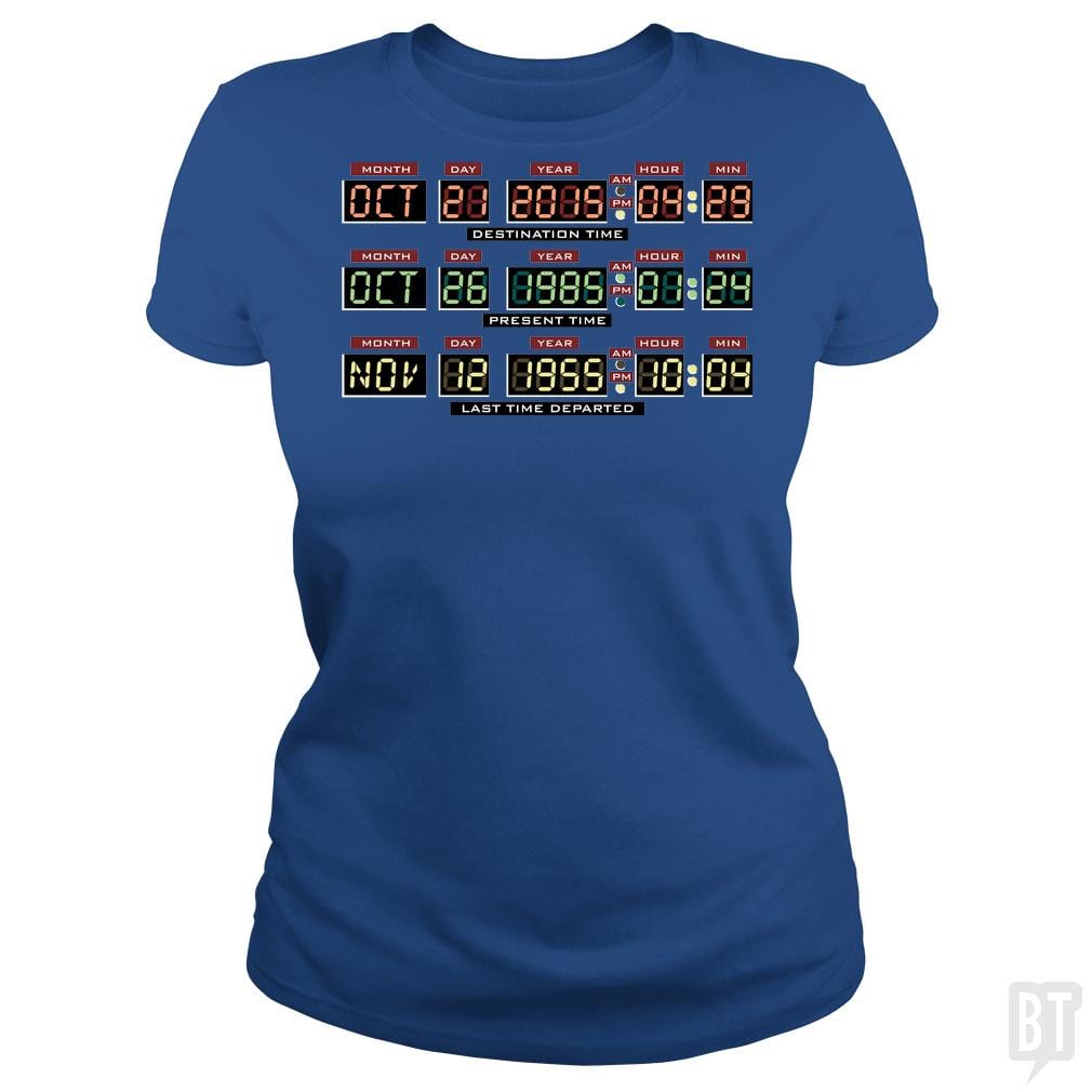 SunFrog-Busted BustedTees Classic Ladies Tee / Royal Blue / S Delorean Dashboard