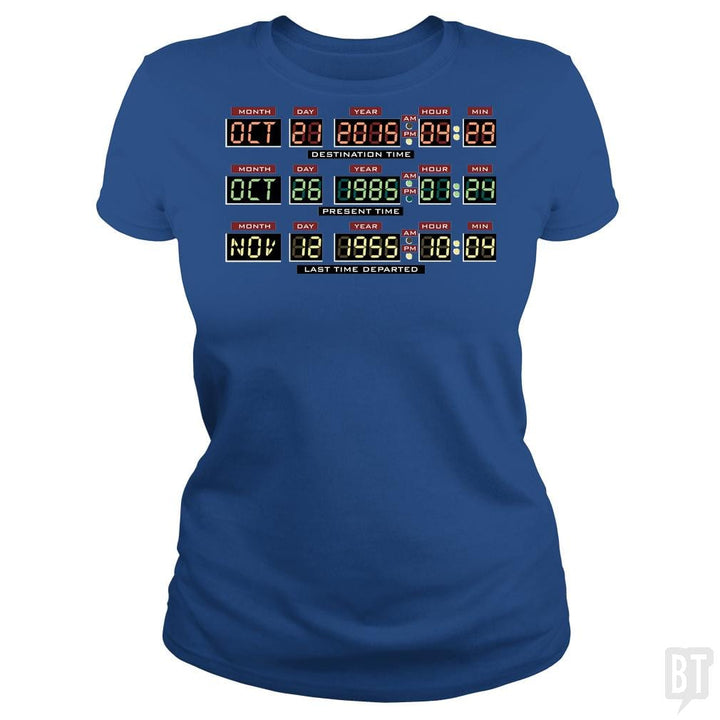 SunFrog-Busted BustedTees Classic Ladies Tee / Royal Blue / S Delorean Dashboard