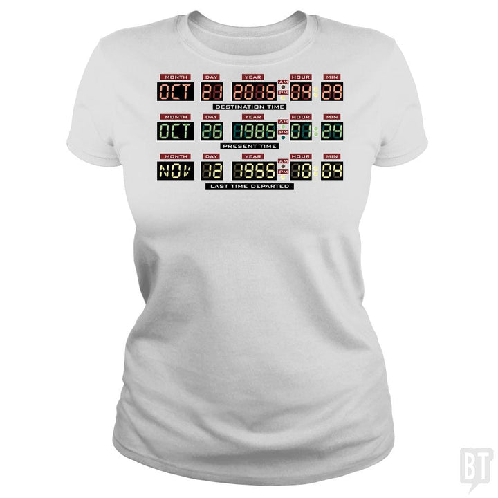 SunFrog-Busted BustedTees Classic Ladies Tee / White / S Delorean Dashboard