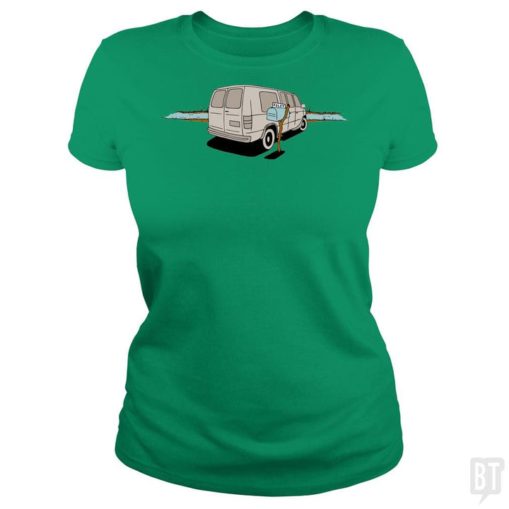 SunFrog-Busted BustedTees Classic Ladies Tee / Irish Green / S Down by the River