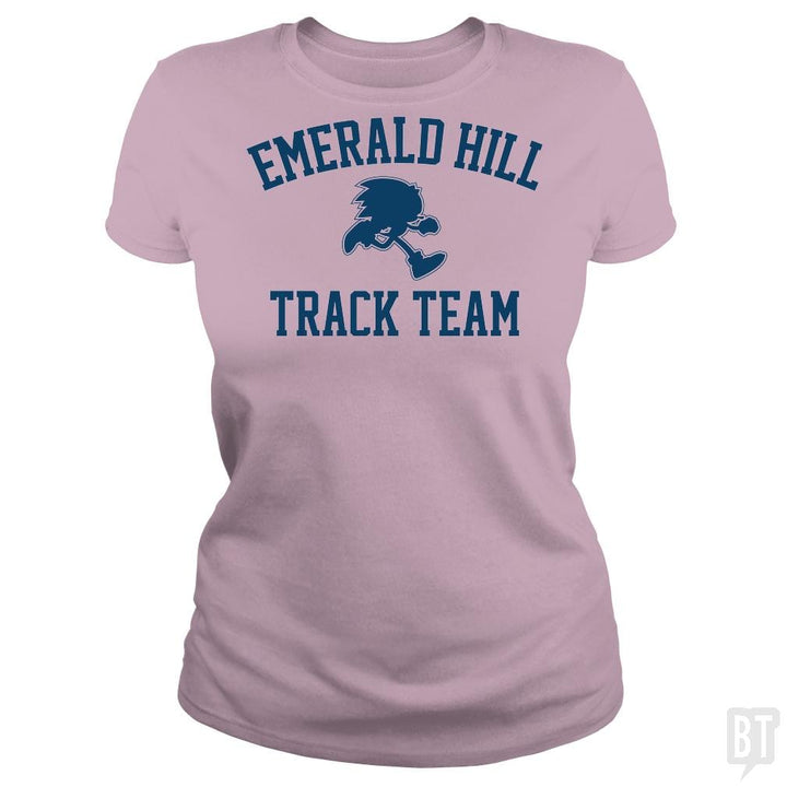 SunFrog-Busted BustedTees Classic Ladies Tee / Light Pink / S Emerald Hill Track Team