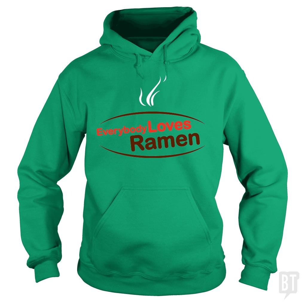 SunFrog-Busted BustedTees Hoodie / Irish Green / S Everybody Loves Ramen
