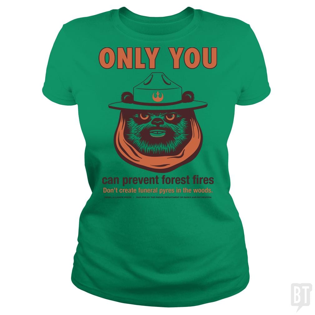 SunFrog-Busted BustedTees Classic Ladies Tee / Irish Green / S Ewok PSA