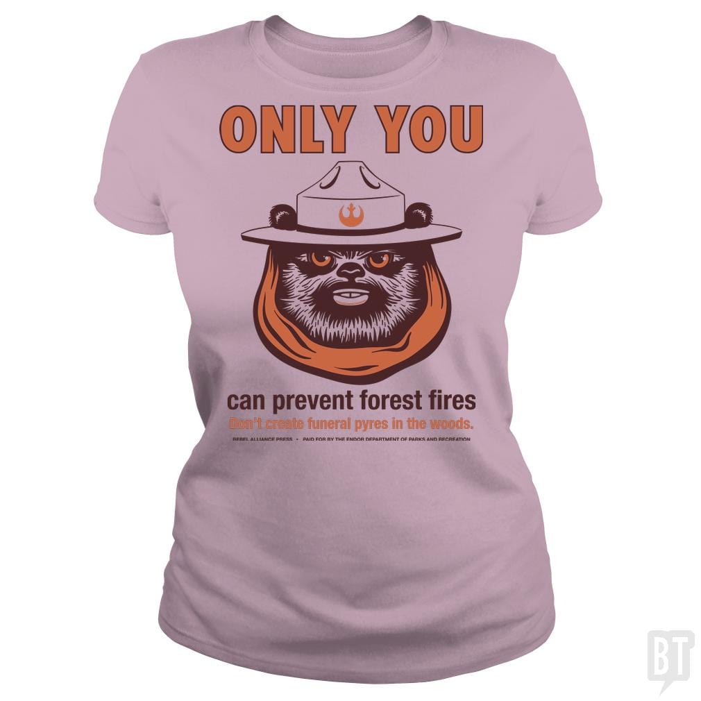 SunFrog-Busted BustedTees Classic Ladies Tee / Light Pink / S Ewok PSA