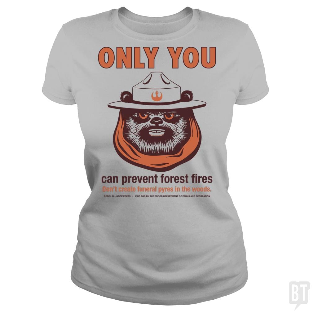 SunFrog-Busted BustedTees Classic Ladies Tee / Sport Grey / S Ewok PSA