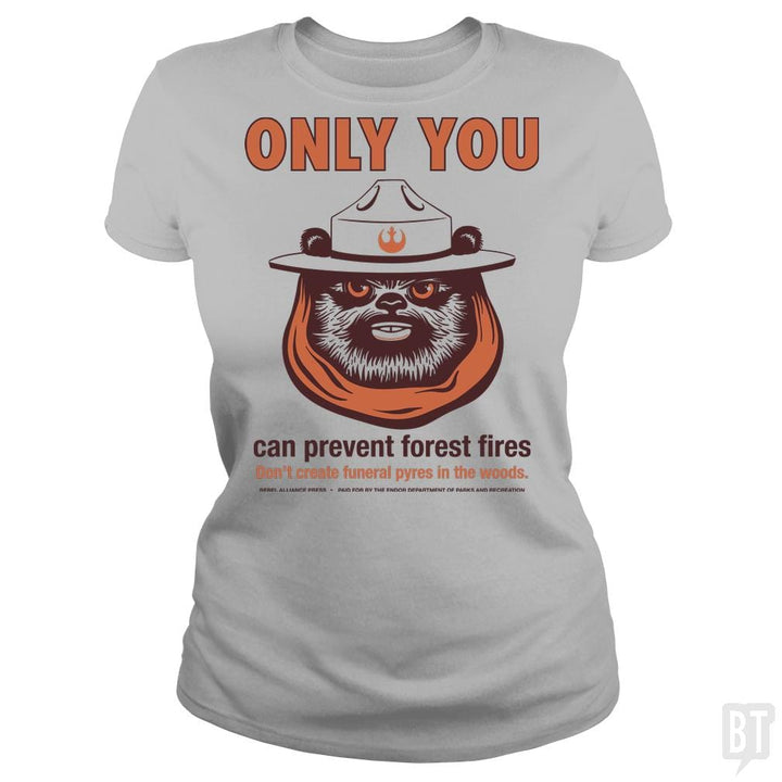 SunFrog-Busted BustedTees Classic Ladies Tee / Sport Grey / S Ewok PSA