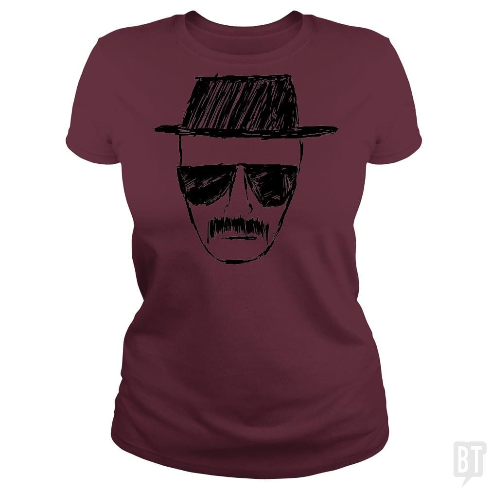 SunFrog-Busted BustedTees Classic Ladies Tee / Maroon / S Heisenberg