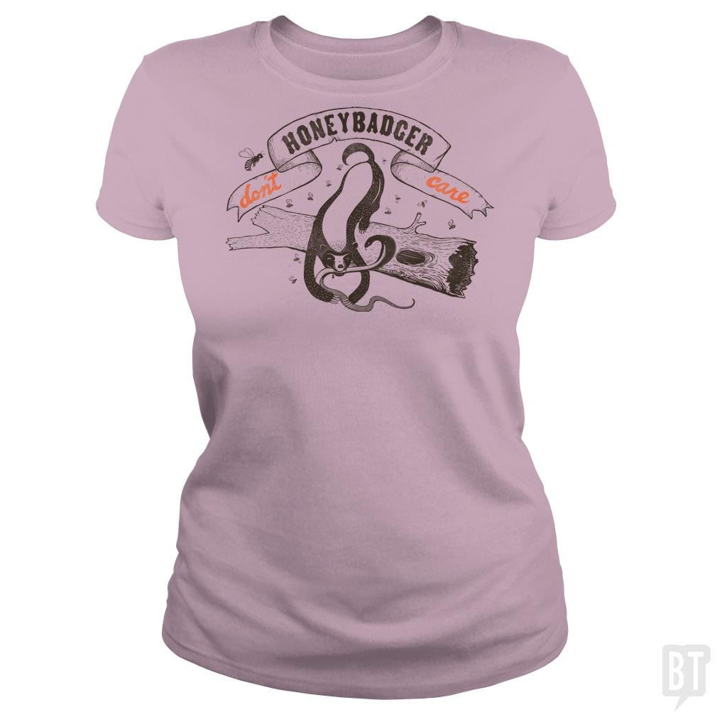 SunFrog-Busted BustedTees Classic Ladies Tee / Light Pink / S Honey Badger