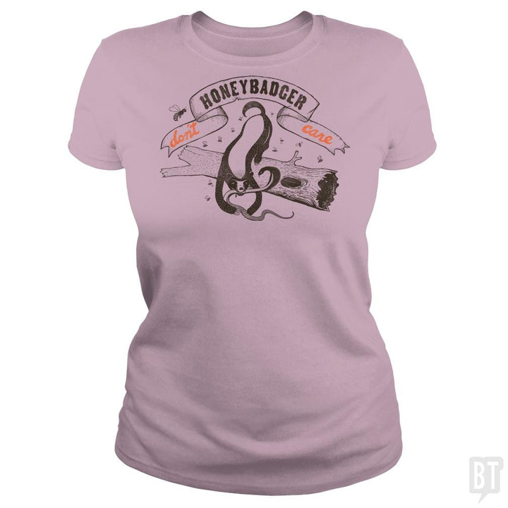 SunFrog-Busted BustedTees Classic Ladies Tee / Light Pink / S Honey Badger