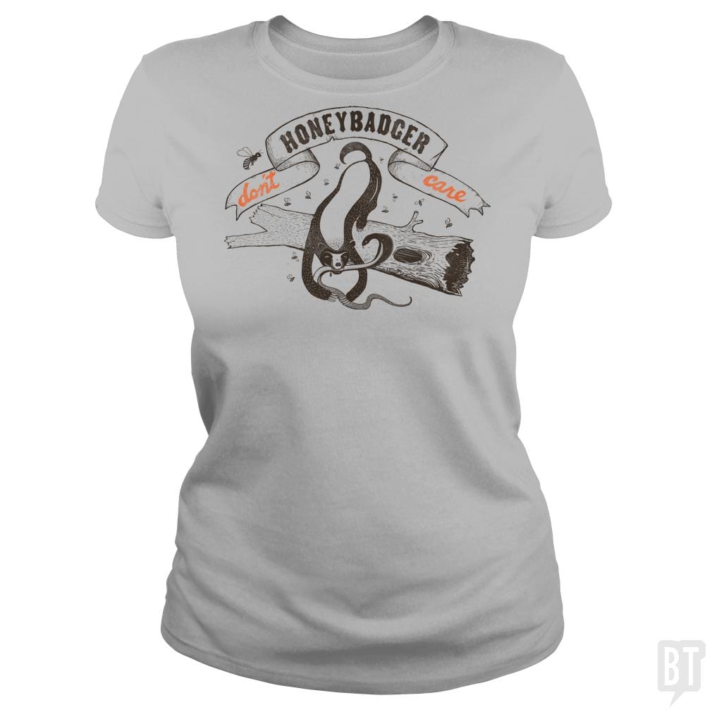 SunFrog-Busted BustedTees Classic Ladies Tee / Sport Grey / S Honey Badger