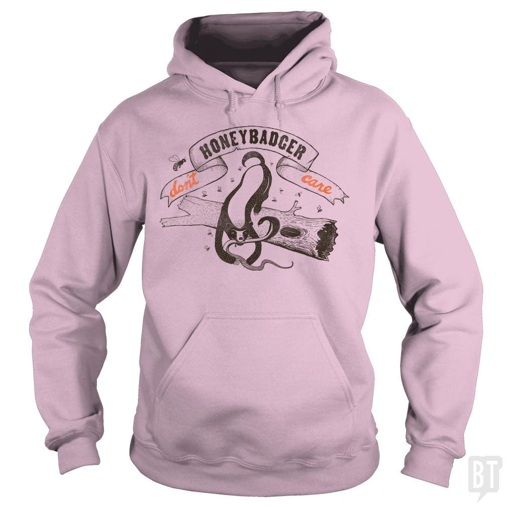 SunFrog-Busted BustedTees Hoodie / Light Pink / S Honey Badger