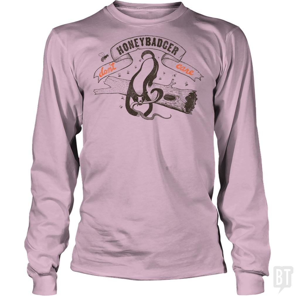 SunFrog-Busted BustedTees Long Tee / Light Pink / S Honey Badger