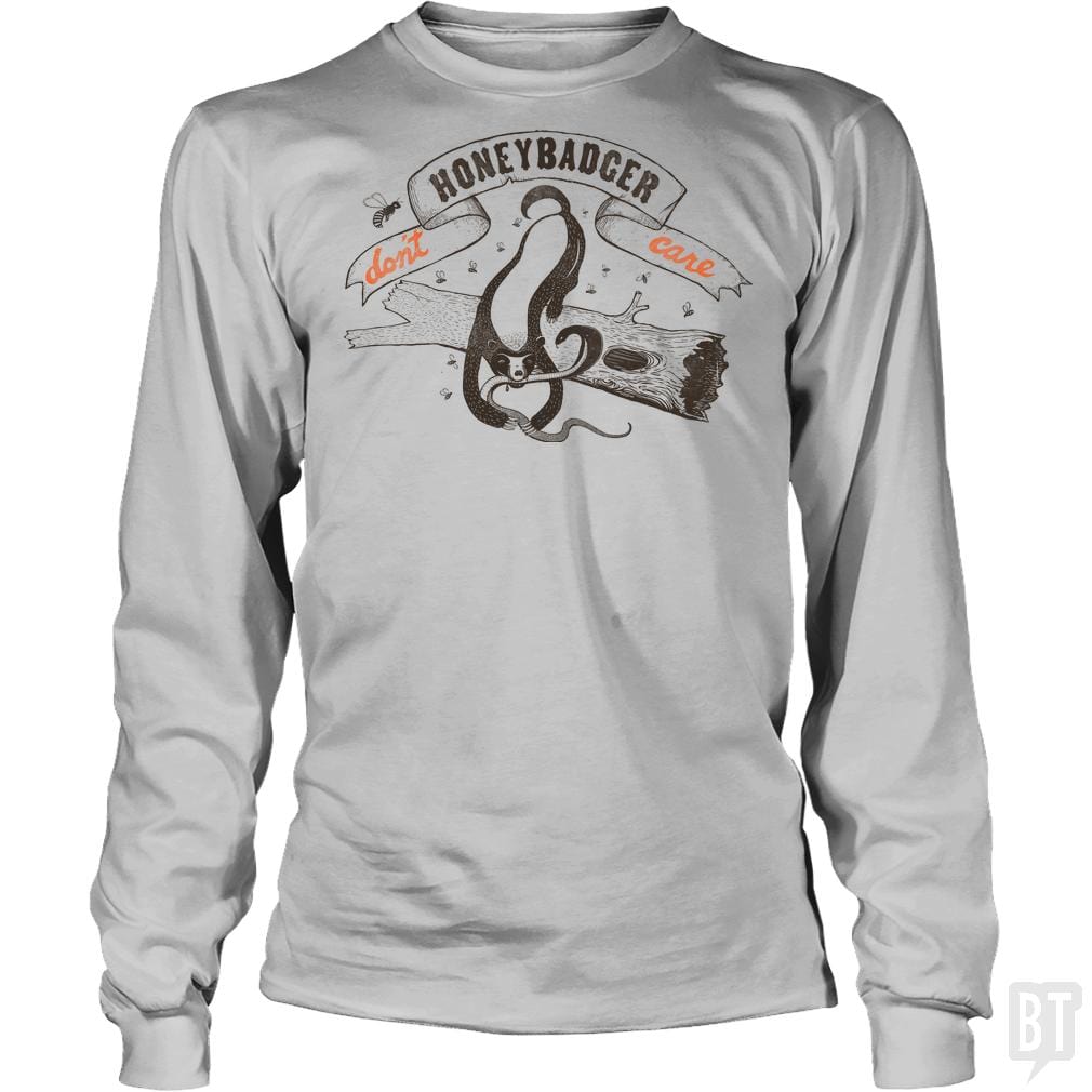 SunFrog-Busted BustedTees Long Tee / Sport Grey / S Honey Badger