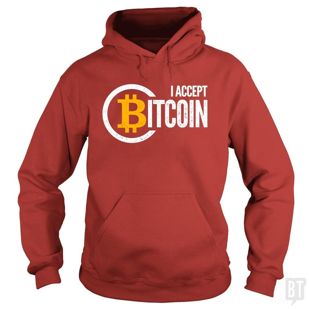 SunFrog-Busted BustedTees Hoodie / Red / S I Accept Bitcoin