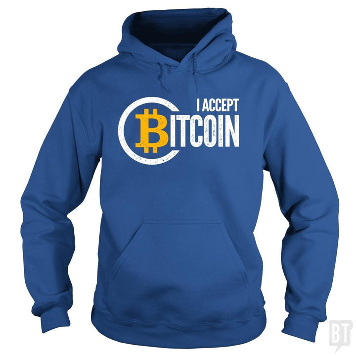 SunFrog-Busted BustedTees Hoodie / Royal Blue / S I Accept Bitcoin
