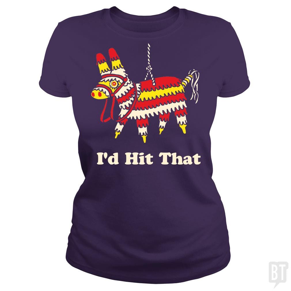 SunFrog-Busted BustedTees Classic Ladies Tee / Purple / S I'd Hit That