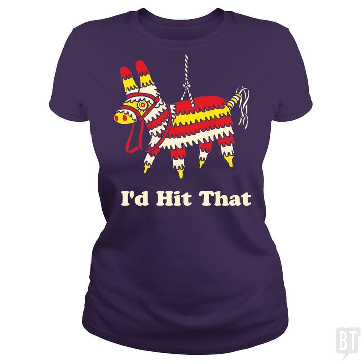 SunFrog-Busted BustedTees Classic Ladies Tee / Purple / S I'd Hit That