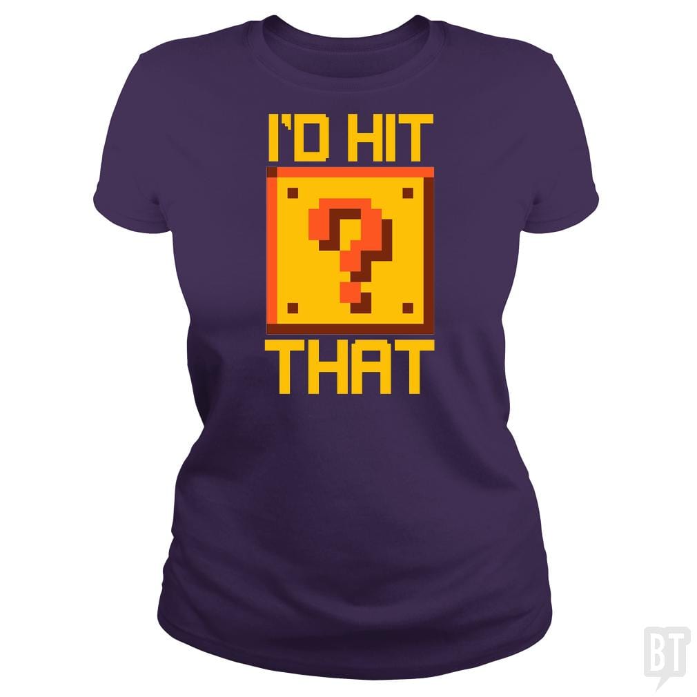 SunFrog-Busted BustedTees Classic Ladies Tee / Purple / S I'd Hit That