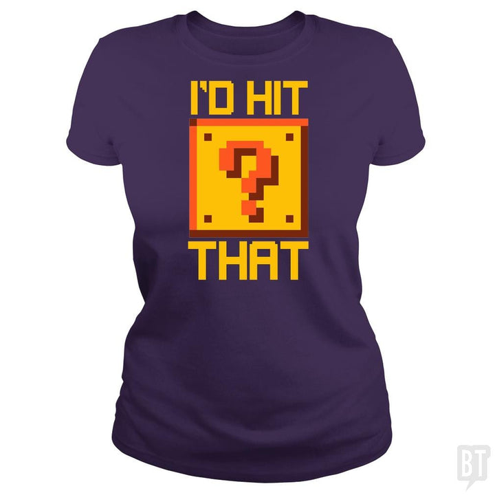 SunFrog-Busted BustedTees Classic Ladies Tee / Purple / S I'd Hit That