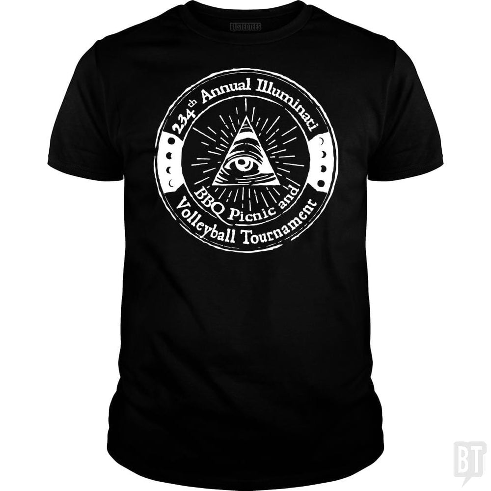 SunFrog-Busted BustedTees Classic Guys / Unisex Tee / Black / S Illuminati BBQ