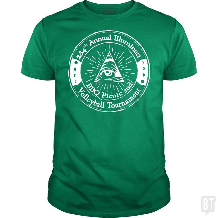 SunFrog-Busted BustedTees Classic Guys / Unisex Tee / Irish Green / S Illuminati BBQ