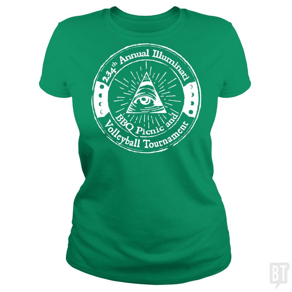 SunFrog-Busted BustedTees Classic Ladies Tee / Irish Green / S Illuminati BBQ