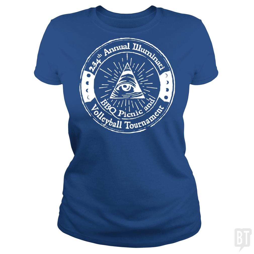 SunFrog-Busted BustedTees Classic Ladies Tee / Royal Blue / S Illuminati BBQ