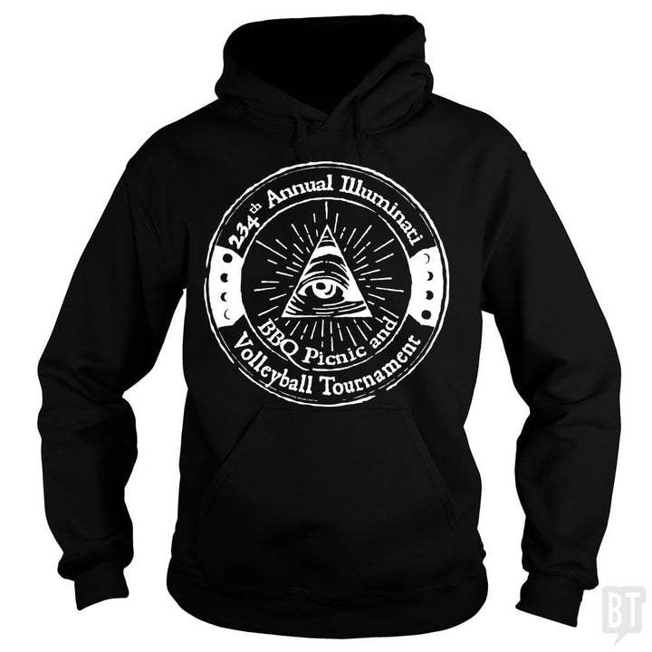SunFrog-Busted BustedTees Hoodie / Black / S Illuminati BBQ