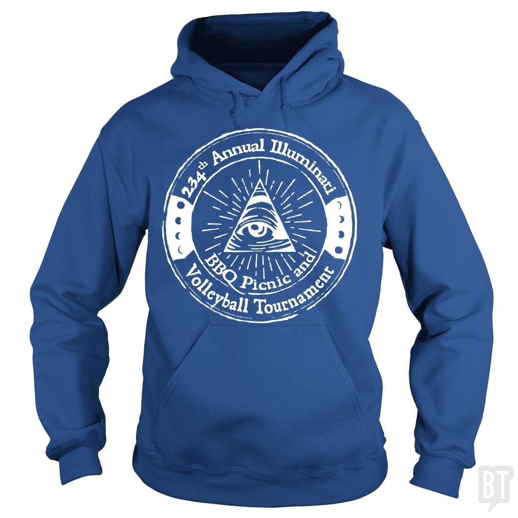 SunFrog-Busted BustedTees Hoodie / Royal Blue / S Illuminati BBQ