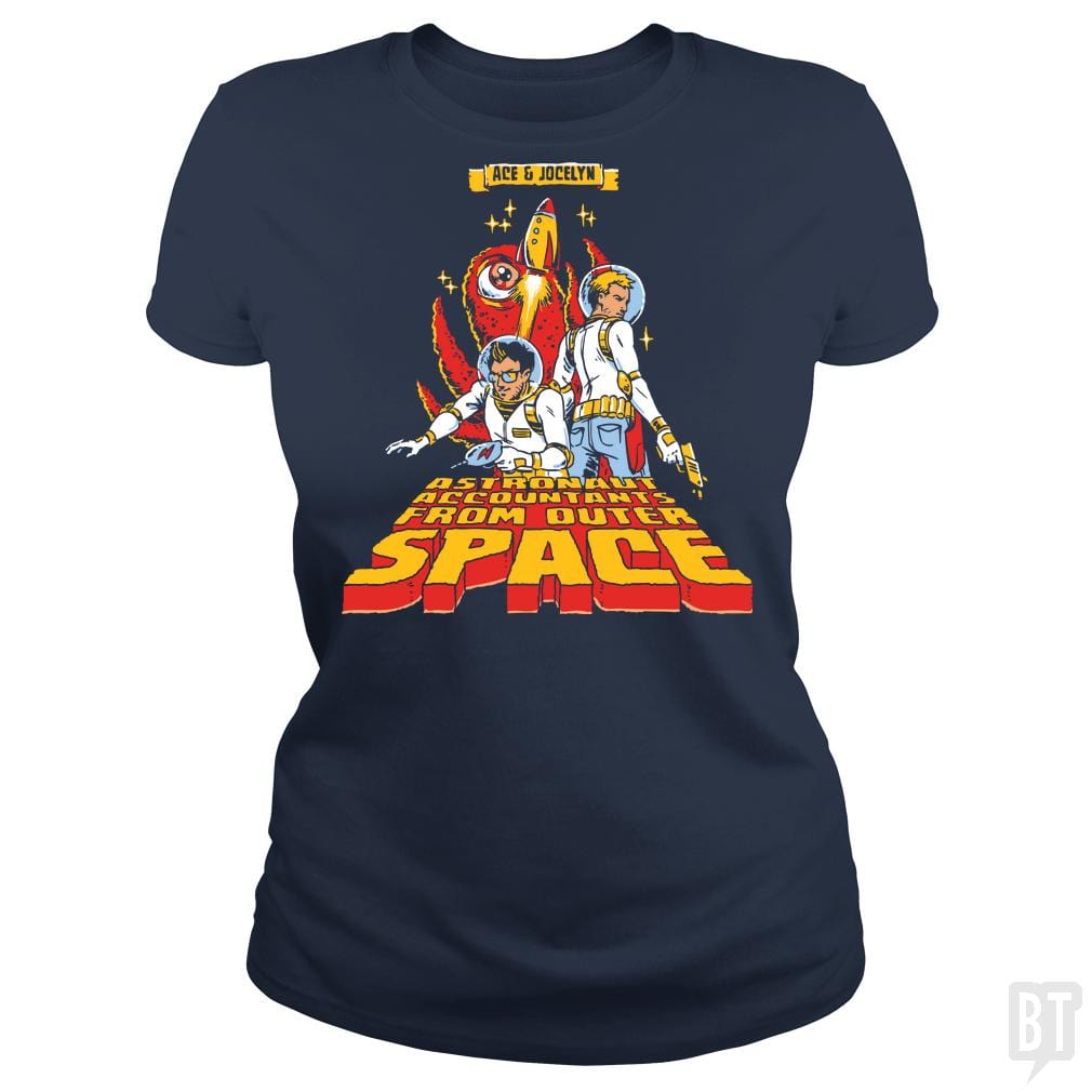 SunFrog-Busted BustedTees Classic Ladies Tee / Navy Blue / S Jake and Amir: Ace and Jocelyn