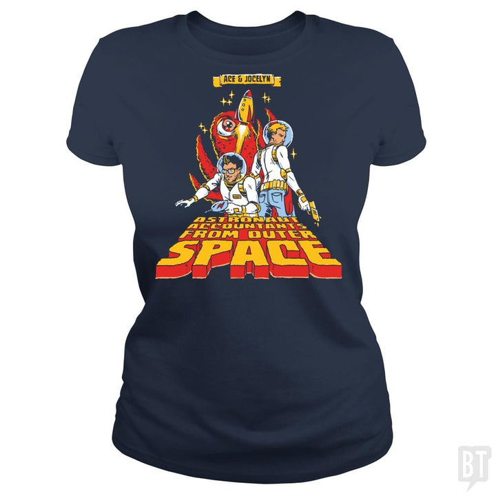 SunFrog-Busted BustedTees Classic Ladies Tee / Navy Blue / S Jake and Amir: Ace and Jocelyn