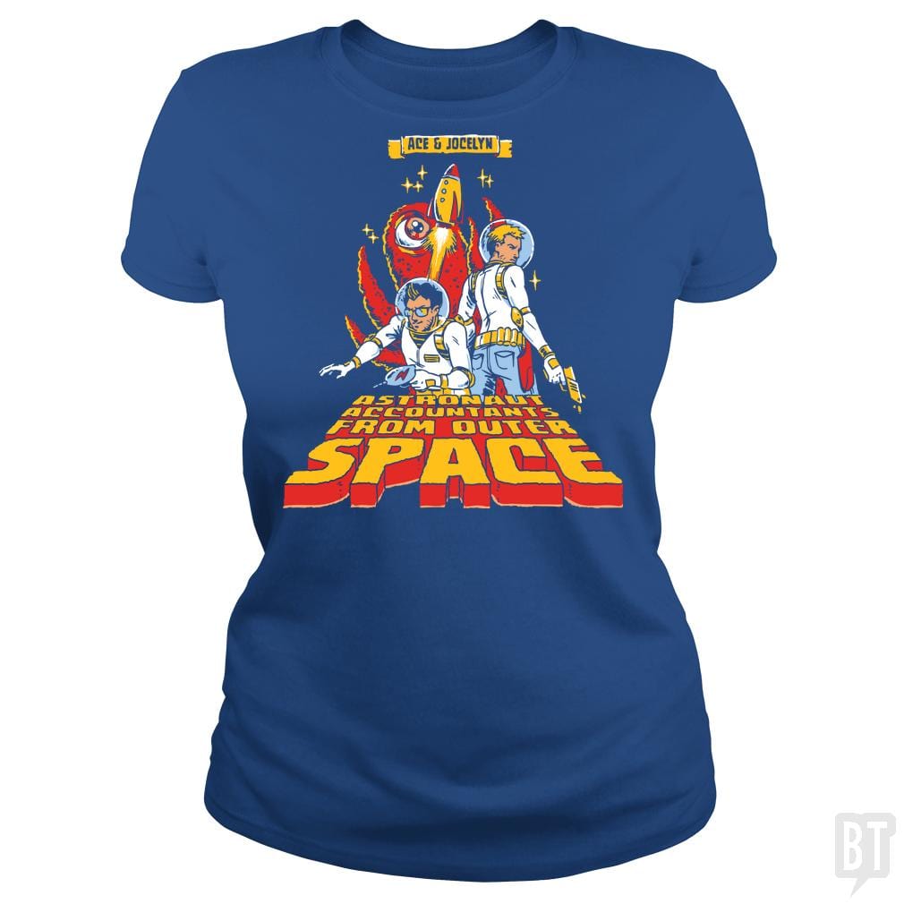 SunFrog-Busted BustedTees Classic Ladies Tee / Royal Blue / S Jake and Amir: Ace and Jocelyn