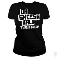 Load image into Gallery viewer, SunFrog-Busted BustedTees Classic Ladies Tee / Black / S Jake and Amir: Oh Sheesh Y&#39;all
